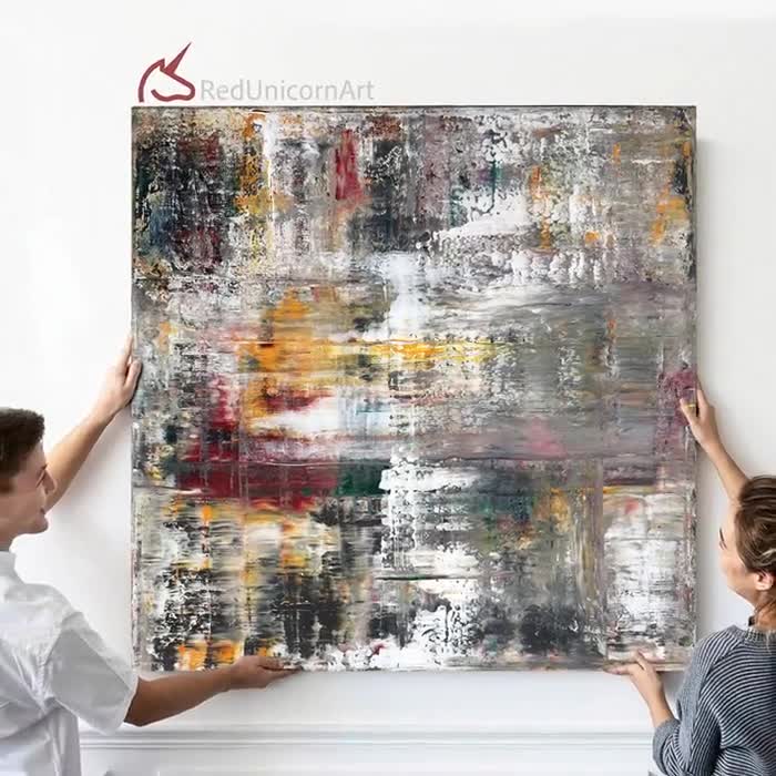 大型表現主義キャンバスウォールアート｜マルチカラー抽象画 - 48